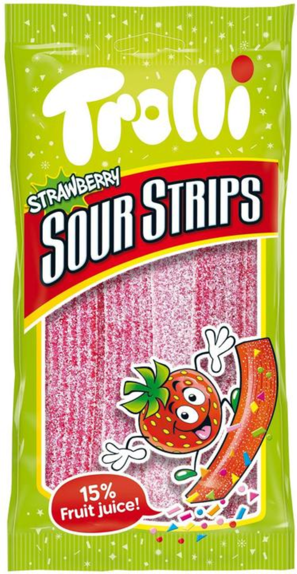 TROLLI GUMMIES STRAWBERRY SOUR STRIPS 85G
